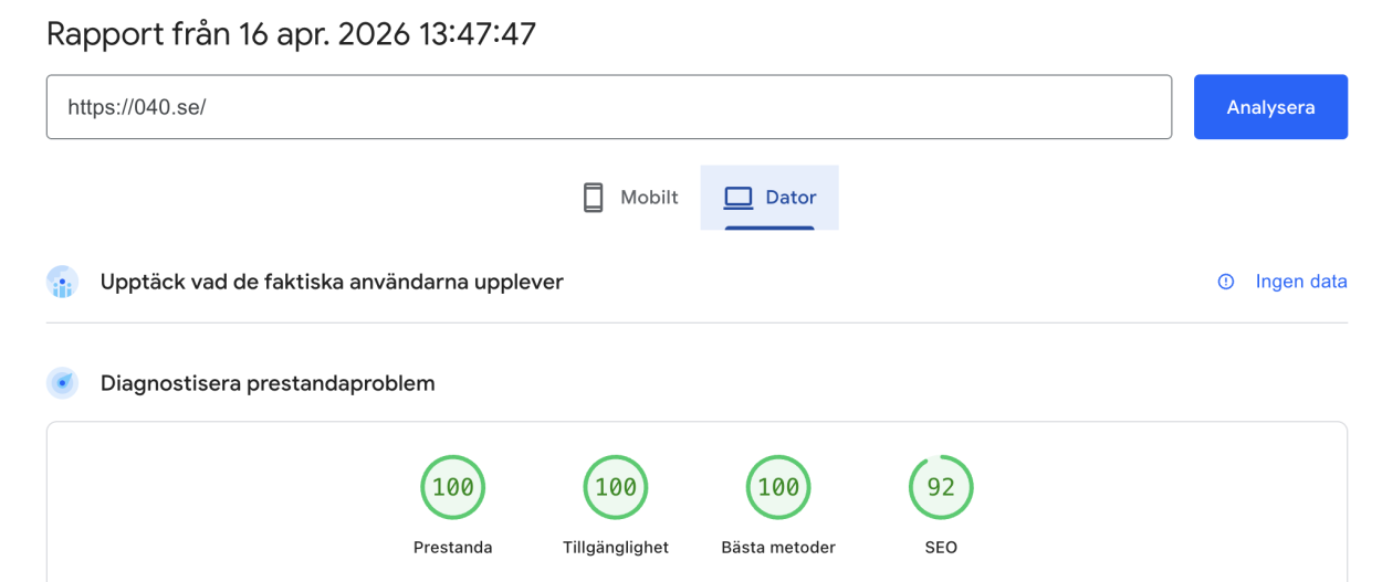 screenshot på siffror för 040.se