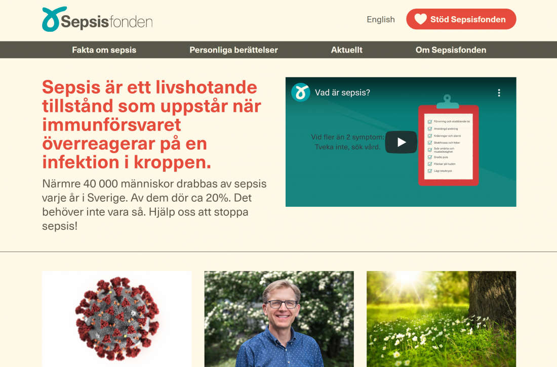 Startsida Sepsisfonden