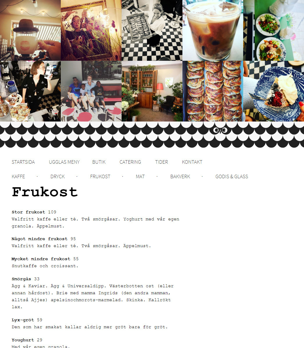 Webbsajt för Uggla Kaffebar av 040
